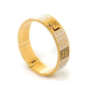 Spartina 449 Bracelet with Greek Symbols with Rhinestones 7” preowned signed